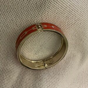 Elegant Orange and Gold Bangle Bracelet
